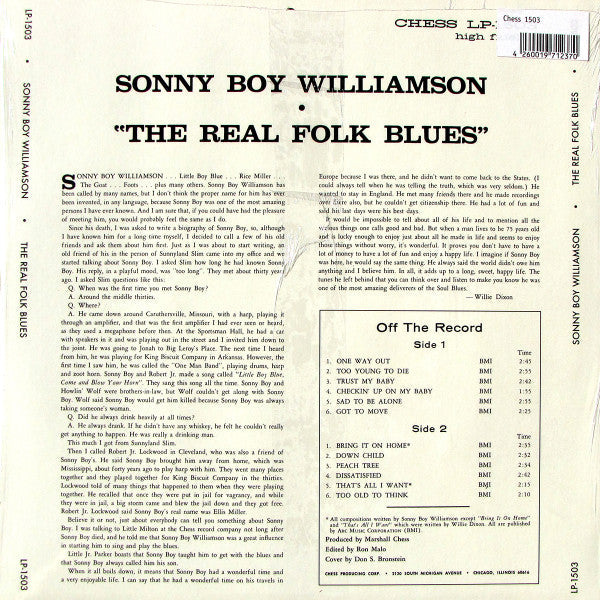 Williamson, Sonny Boy - The Real Folk Blues (Vinyl, VG+) (Vinyl LP)
