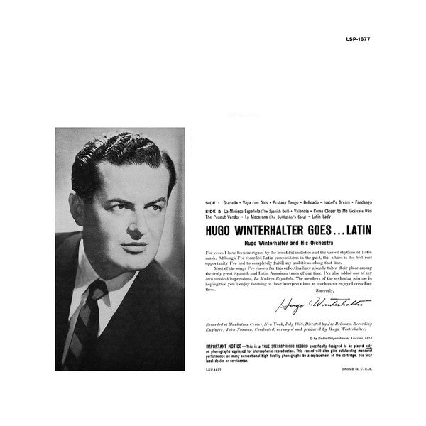 Winterhalter, Hugo - Hugo Winterhalter Goes . . . Latin (VG) (Vinyl LP)