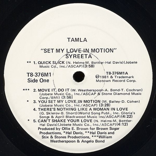 Syreeta - Set My Love In Motion (VG) (Vinyl LP)