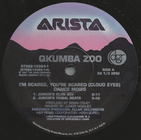 Qkumba Zoo - I'm Scared, You're Scared {Cloud Eyes} (Dance Mixes) (NM or M-) (Vinyl LP)