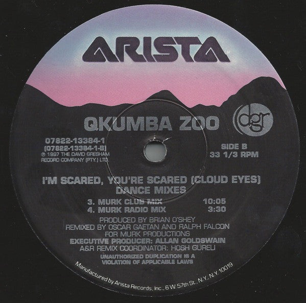 Qkumba Zoo - I'm Scared, You're Scared {Cloud Eyes} (Dance Mixes) (NM or M-) (Vinyl LP)