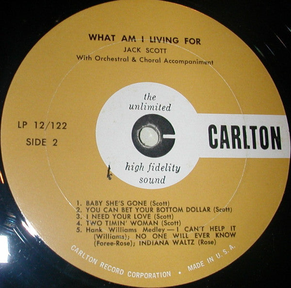 Scott, Jack - What Am I Living For! (G+) (Vinyl LP)