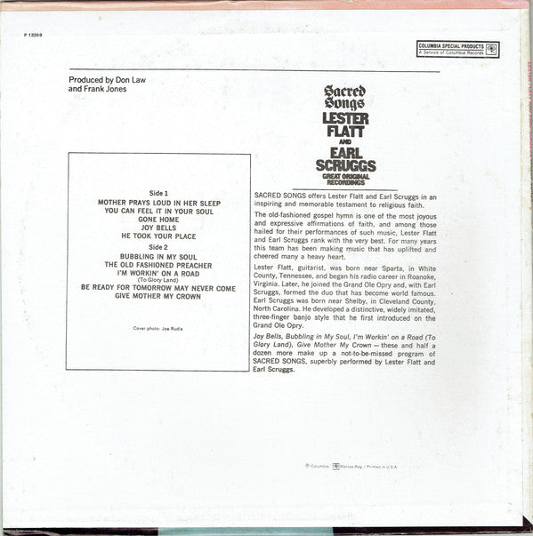 Flatt, Lester And Earl Scruggs - Sacred Songs (VG+) (Vinyl LP)
