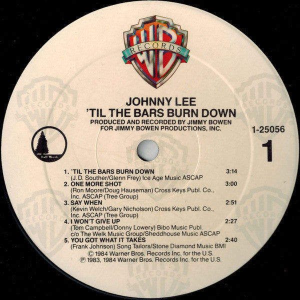 Lee, Johnny - 'Til The Bars Burn Down (VG+) (Vinyl LP)