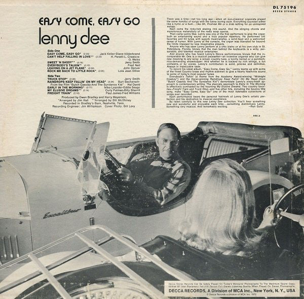 Dee, Lenny - Easy Come, Easy Go (VG+) (Vinyl LP)