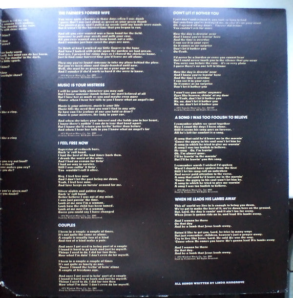 Hargrove, Linda - Music Is Your Mistress (VG+) (Vinyl LP)