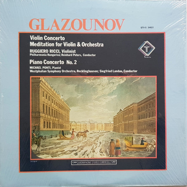 Glazounov - Ruggiero Ricci, Philharmonia Hungarica ; Reinhard Peters / Michael Ponti, Westphalian Symphony Orchestra, Recklinghausen ; Siegfried Landau - Violin Concerto / Meditation For Violin And Orchestra / Piano Concerto No. 2 (VG+) (Vinyl LP)
