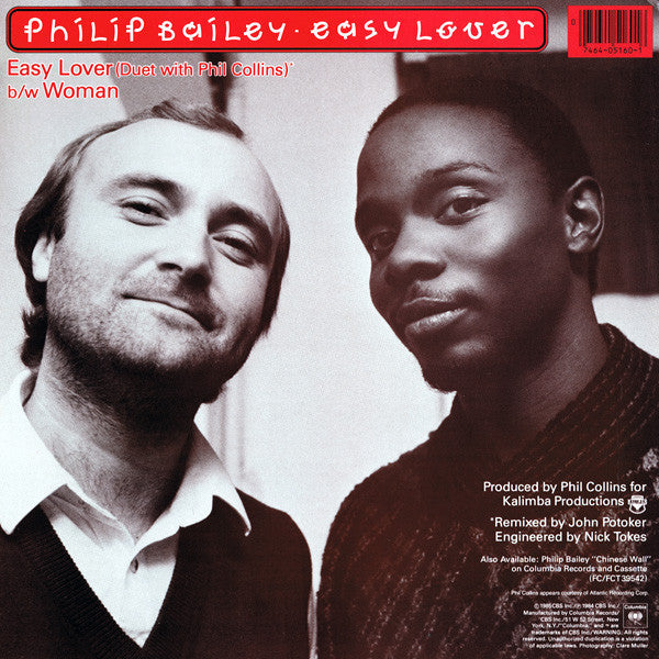 Bailey, Phillip Duet With Phil Collins / Philip Bailey - Easy Lover (Extended Dance Remix) b/w Woman (VG+) (Vinyl LP)