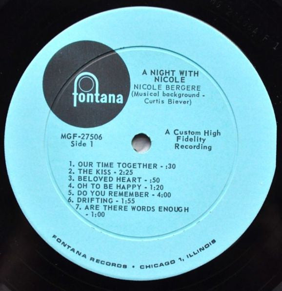 Bergere, Nicole - A Night With Nicole (VG+) (Vinyl LP)