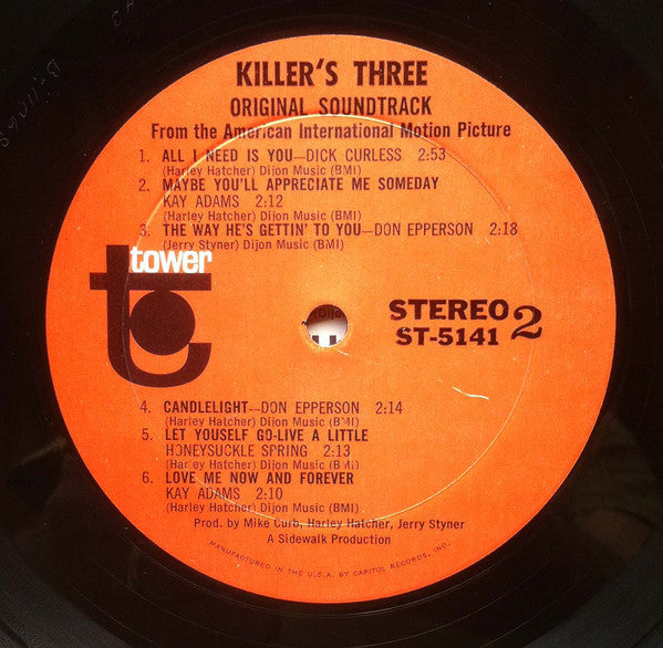 Killers Three - The Original Motion Picture Soundtrack (VG) (Vinyl LP)