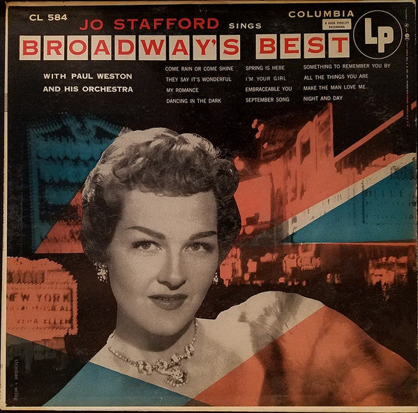 Stafford, Jo With Paul Weston And His Orchestra - Jo Stafford Sings Broadway's Best (VG+) (Vinyl LP)