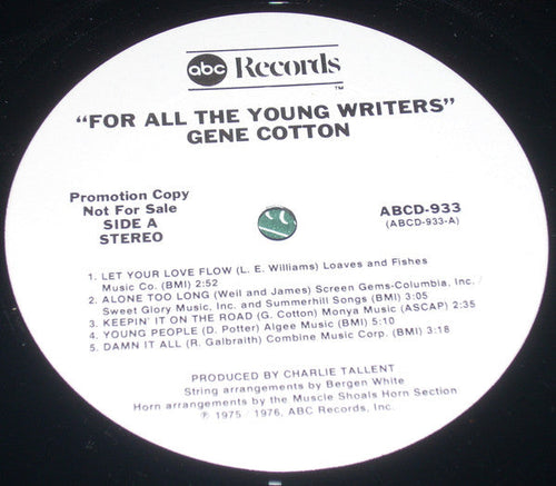 Cotton, Gene - For All The Young Writers (VG+) (Vinyl LP)