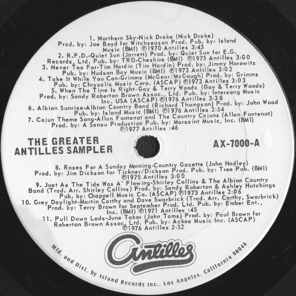 Various - The Greater Antilles Sampler (Vinyl, VG+) (Vinyl LP)