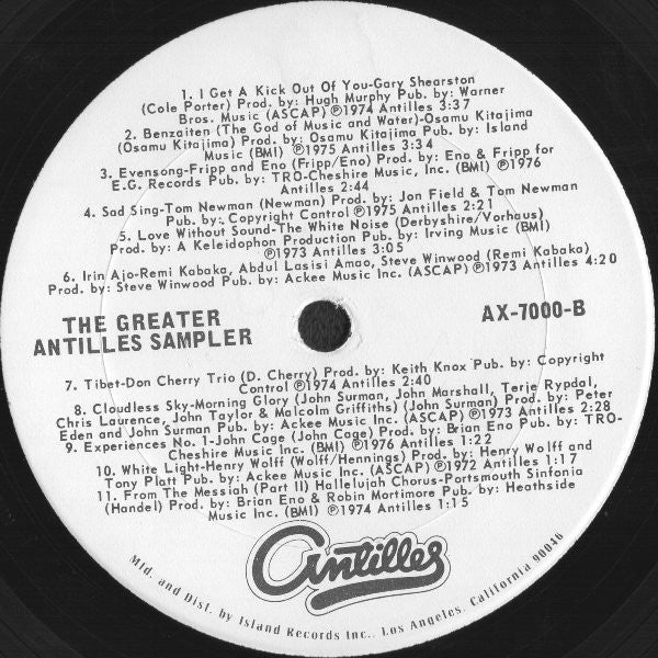 Various - The Greater Antilles Sampler (Vinyl, VG+) (Vinyl LP)