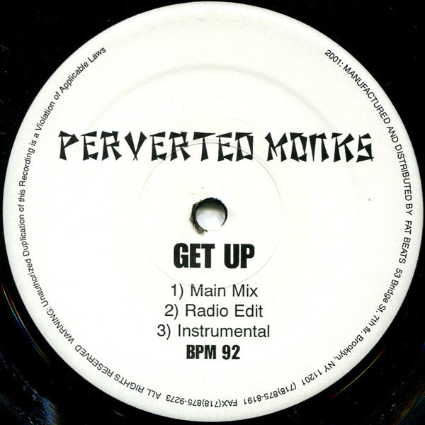 Perverted Monks - Get Up / Desperados (M) (Vinyl LP)