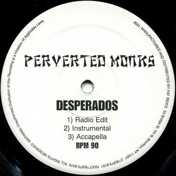 Perverted Monks - Get Up / Desperados (M) (Vinyl LP)