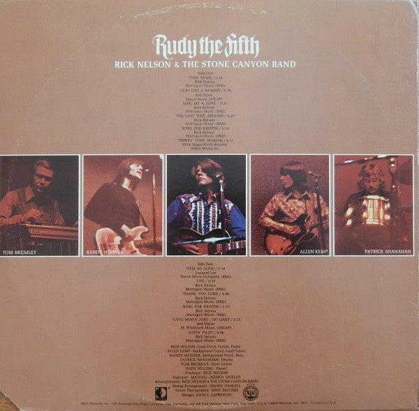 Nelson, Rick & The Stone Canyon Band - Rudy The Fifth (VG) (Vinyl LP)