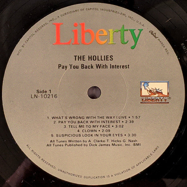 Hollies - Pay You Back With Interest (NM or M-) (Vinyl LP)
