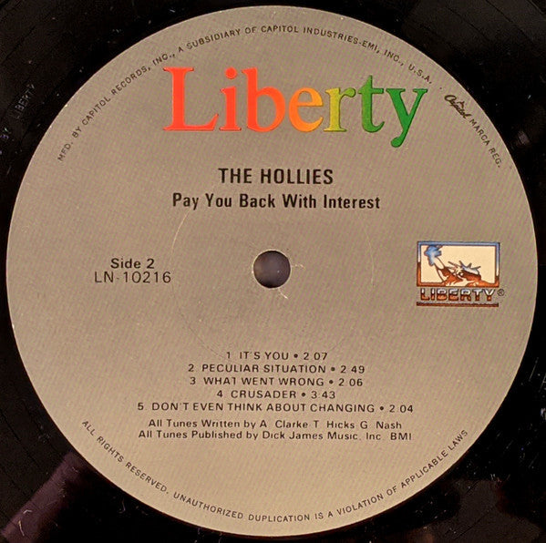 Hollies - Pay You Back With Interest (NM or M-) (Vinyl LP)