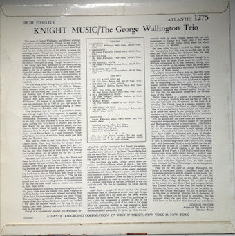 Wallington, George - Knight Music: George Wallington Plays 5 Originals And 6 Standards (Vinyl, VG) (Vinyl LP)