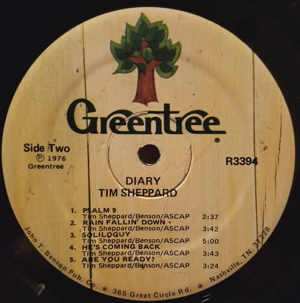 Sheppard, Tim - Diary (VG+) (Vinyl LP)