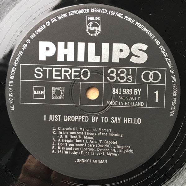 Hartman, Johnny - I Just Dropped By To Say Hello (Vinyl, VG+) (Vinyl LP)