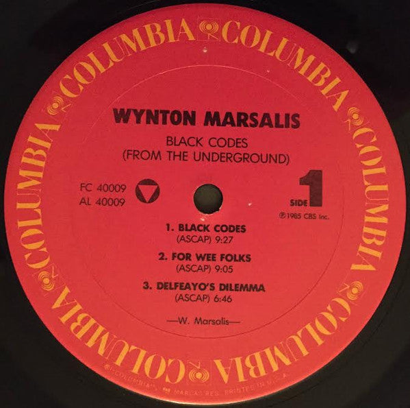 Marsalis, Wynton - Black Codes (From The Underground) (Vinyl, VG+) (Vinyl LP)