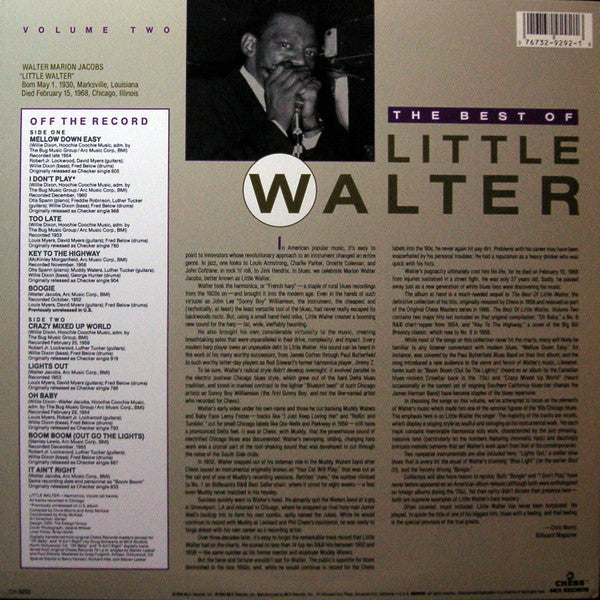 Little Walter - The Best Of Little Walter Volume Two (Vinyl, VG+) (Vinyl LP)