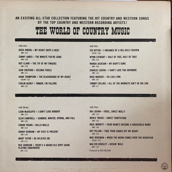 Various - The World Of Country Music (Vinyl, VG+) (Vinyl LP)