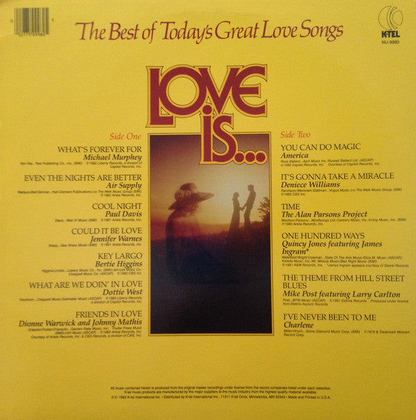Various - Love Is... The Best Of Today's Great Love Songs (VG+) (Vinyl LP)