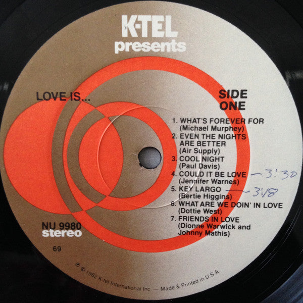 Various - Love Is... The Best Of Today's Great Love Songs (VG+) (Vinyl LP)
