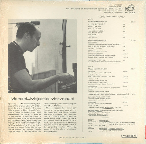 Mancini, Henry - Encore! More Of The Concert Sound Of Henry Mancini (VG) (Vinyl LP)