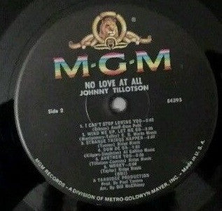 Tillotson, Johnny - No Love At All (VG) (Vinyl LP)