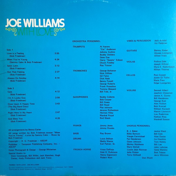 Williams, Joe - With Love (VG) (Vinyl LP)