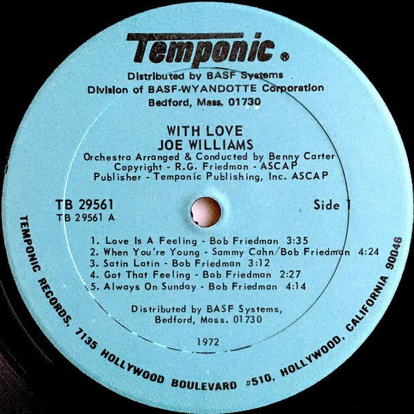 Williams, Joe - With Love (VG) (Vinyl LP)