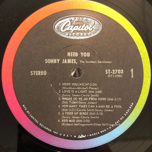 James, Sonny And The Southern Gentlemen - Need You (VG) (Vinyl LP)