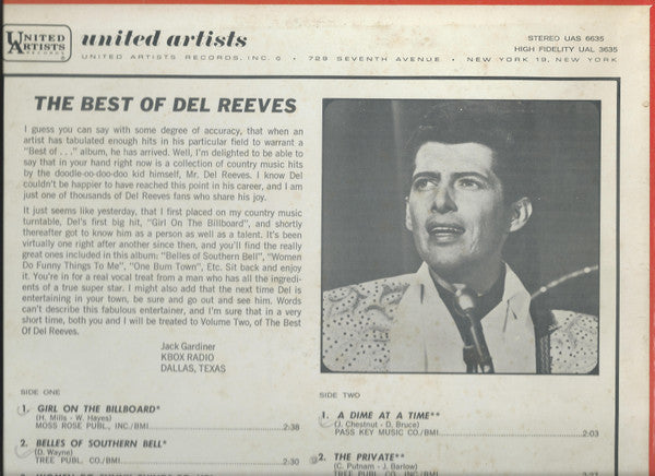 Reeves, Del - The Best Of Del Reeves (NM or M-) (Vinyl LP)