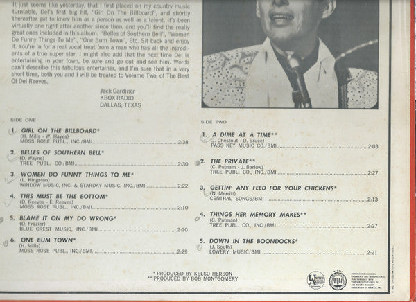 Reeves, Del - The Best Of Del Reeves (NM or M-) (Vinyl LP)