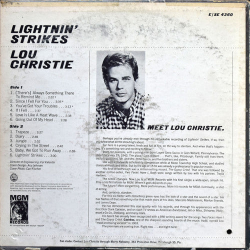 Christie, Lou - Lightnin' Strikes (VG+) (Vinyl LP)