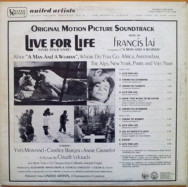 Live For Life (Vivre Pour Vivre) - Lai, Francis (VG) (Vinyl LP)