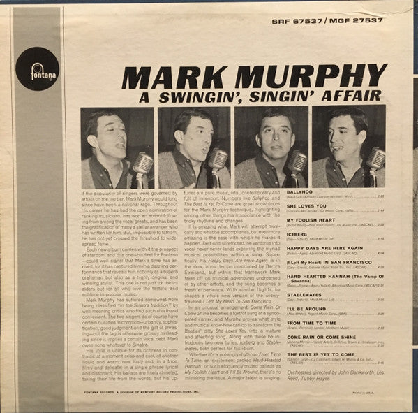Murphy, Mark - A Swingin', Singin' Affair (VG) (Vinyl LP)
