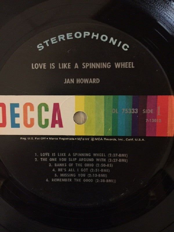 Howard, Jan - Love Is Like A Spinning Wheel (VG+) (Vinyl LP)