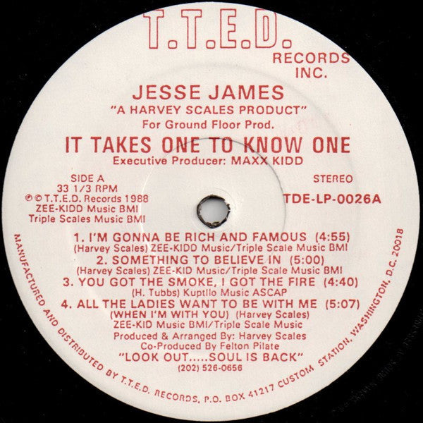 James, Jesse  - It Takes One To Know One (VG+) (Vinyl LP)