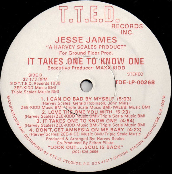 James, Jesse  - It Takes One To Know One (VG+) (Vinyl LP)