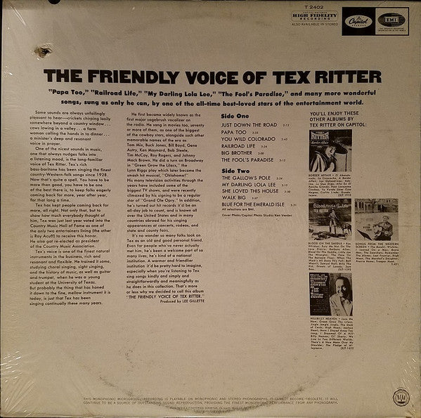 Ritter, Tex - The Friendly Voice Of (VG) (Vinyl LP)