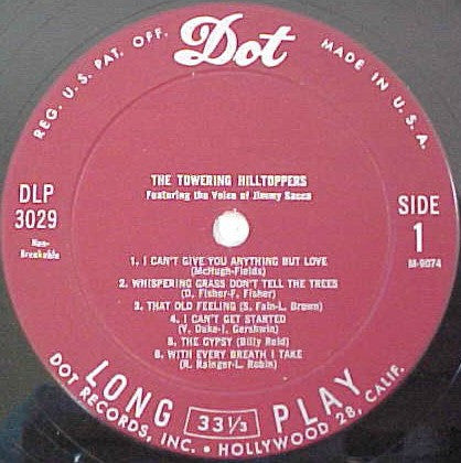 Hilltoppers Featuring The Voice Of Jimmy Sacca - The Towering Hilltoppers (VG+) (Vinyl LP)