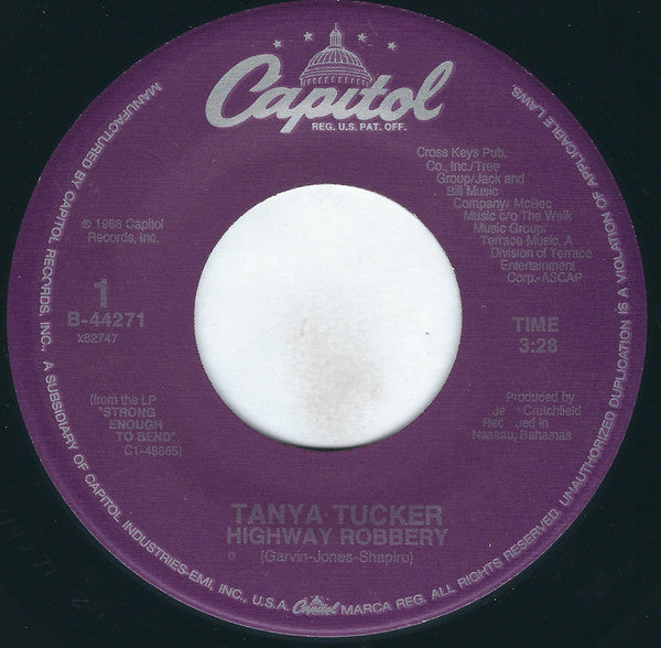 Tucker, Tanya - Highway Robbery / Lonesome Town (VG+) (Vinyl LP)