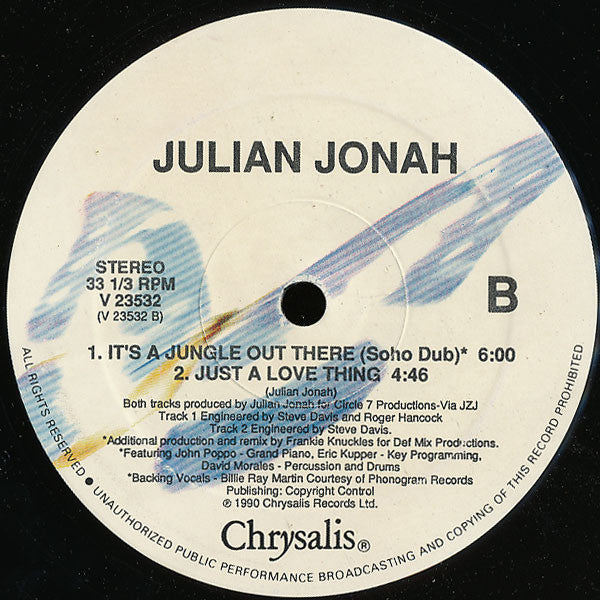 Jonah, Julian - It's A Jungle Out There (NM or M-) (Vinyl LP)