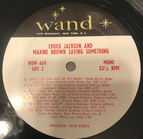 Jackson, Chuck & Maxine Brown - Saying Something (VG+) (Vinyl LP)