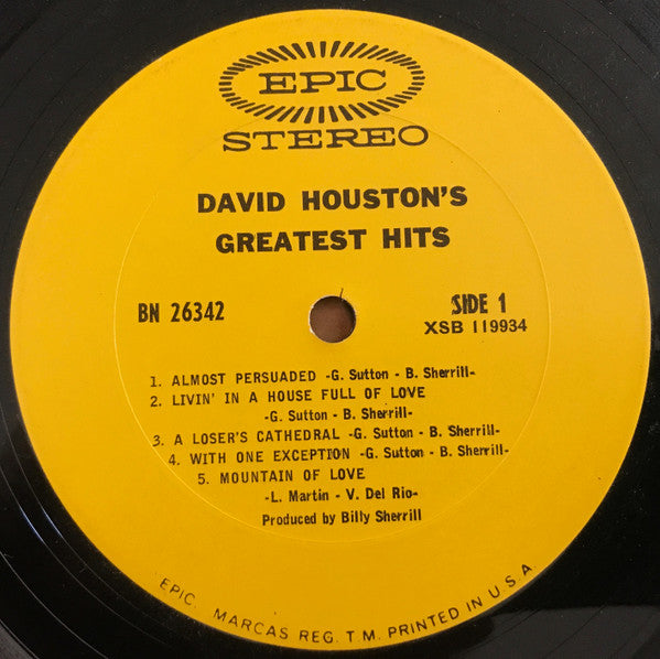 Houston, David - David Houston's Greatest Hits (NM or M-) (Vinyl LP)